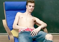 Undressing, jerking off, male masturbation