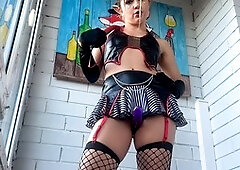 Wonder woman, fishnet stockings