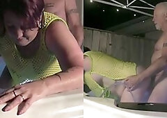Kiwi mother I'd like to fuck Cara gets treated coarse by her Dominant in the Spa Pool