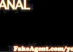 FakeAgent Horny amateur gets pussy spunked over in Casting