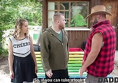 DADDY4K. Surprise sex with Dad’s giant ramrod whilst the boyfriend is fixing the floor