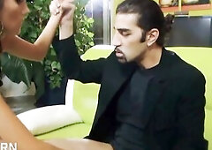 Slim brunette hair mother i'd like to fuck like the tugjob with sexy cum on her tiny boobs