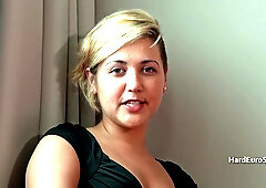 Thick thighed and large booty blond teasing