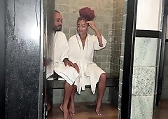 That mega-bitch slept with the very first stud who emerged at the sauna and didn't even invite me.