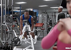 Watch Out, the Gym Makes Her Horny: All-Natural Melztube in Interracial video with her Muscled Coach Damion Dayski