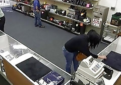 Would-be thief is caught at the pawn shop and has to pay with his tight asshole