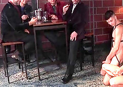 Jizz Orgy: Tattooed Billy Santoro swallow