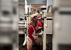 DeeDeeSlut going to the gym for a workout with her dildos