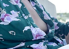 Quietly and discreetly loosening the buttons of my shirt during the time that sitting in a public coffee shop, drawing subtle attention to myself and 
