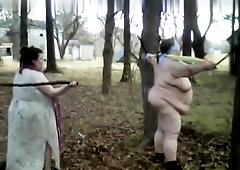 French BBW mature slave tied up in a hot bdsm sex clip