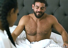 Tatted trans Eva Maxim serves hole breakfast to stepdad Ricky Larkin