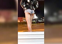 Pretend to be a hooker and strip myself in a public street at night