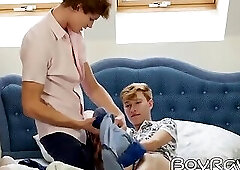 Young men play in kitchen before going for rough barebacking