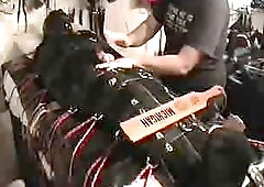 Submissive Dude In Latex Gets His Cock Served