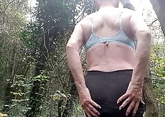 Mature ladies Betty Spanxxx and Colleen enjoy outdoor fun with some golden showers in the woods