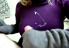 British cfnm blondes give handjob to naked guy