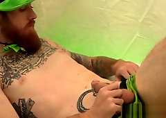 Red haired homo Dom Ty stroking that long man pride