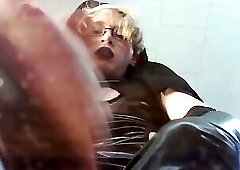 goth nun femboy strokes big cock - cums all over your face