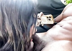 Sloppiananyc always does her most excellent work outside and this sloppy backyard oral job is proof.