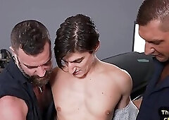 Car mechanics fist bottom asshole in anal fisting 3way