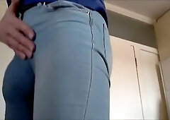 Posing in my wet pissed jeans. 2