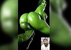 This Futanari Dick Milky Breast Butt This babe-Hulk Twerking Animation Is More excellent Than The Original