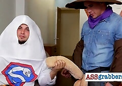 Interracial gay studs passionately drilling each other's tight asses