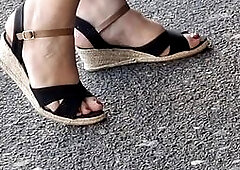 Well-sweaty and therefore stinky feet of this mature  BBW