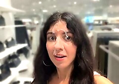 Risky Fitting Room Sex and Public Cumwalk in a Clothes Store Full of People