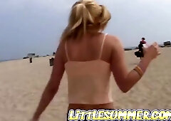 Sexy solo blonde teen