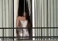 My neighbors drilled on the balcony