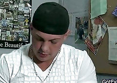 Straight guy jerking off to magazine