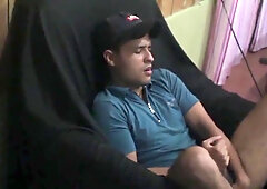 I spy my step bro for the windows masturbating in home