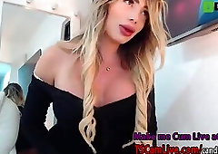 Hot Curvy Lovense Shemale on Webcam, Part 7