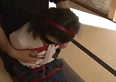 Bound and blindfolded Japanese babe toyed by master BDSM porn