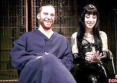 CFNM femdom leather tattoo hottie pegs boy booty with ding-dong