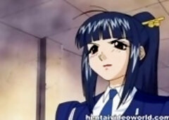 Anime girls with big tits and their redhead fuck friend with big muscles and a big cock