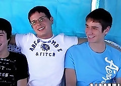 Twinks enjoy blowjobs and fuck in a hardcore gay threesome