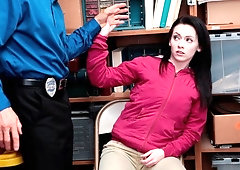 Sexy as fuck brunette Athena Rayne is trying to suck his fat boner