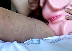 Solo males enjoy a gay sex doll, cumming on the doll for pleasure