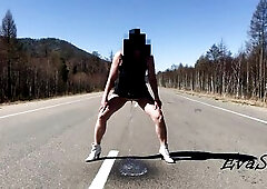 mother i'd like to fuck makes a large jet on the road