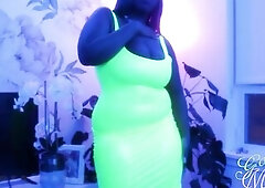 Neon Yellow PVC Costume Tease - PVC, Rod Tease, Camgirl - Dominant-bitch Marley