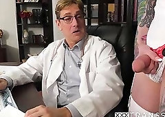 TS nurse in fetish uniform Chelsea Marie wild stuffing time