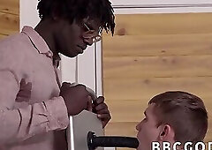 Barely legal man is happy to fuck black dick bareback