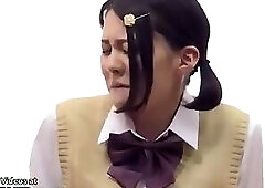 Splendid 18yo teen in uniform satisfies her man