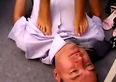 German secretary: Fetish, Public  Foot Worship Porn