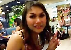 No sex but vid from my holiday in Thailand. This one is at the KFC with my ladyboy girlfriend and her ladyboy allies.