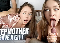 The stepmother's surprise ended up going to her stepson. She accidentally took