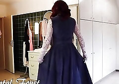 Lovely crossdressing shemale teases in sexy lingerie and hot outfits