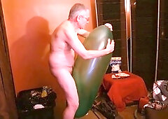 Gay latex, sex toy, average cock